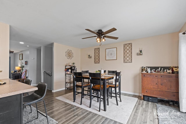 840 Peony Ln, Bourbonnais, IL 60914 - dining space with ceiling fan and wood finished floors