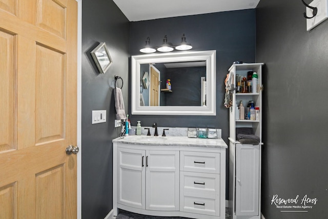840 Peony Ln, Bourbonnais, IL 60914 - bathroom featuring vanity and baseboards