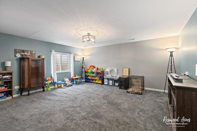 840 Peony Ln, Bourbonnais, IL 60914 - recreation room with carpet floors and baseboards