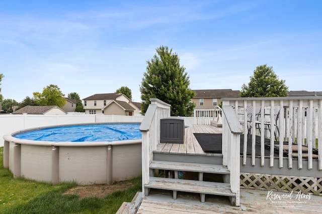 840 Peony Ln, Bourbonnais, IL 60914 - view of swimming pool with a wooden deck