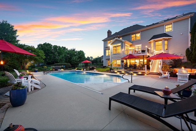 38W385 Stevens Glen Rd, Saint Charles, IL 60175 - outdoor pool with a patio and a fire pit