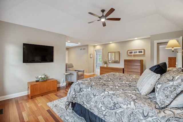 38W385 Stevens Glen Rd, Saint Charles, IL 60175 - bedroom with wood finished floors, vaulted ceiling, and ceiling fan