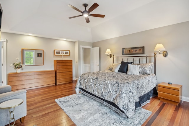38W385 Stevens Glen Rd, Saint Charles, IL 60175 - bedroom with wood finished floors, ceiling fan, and vaulted ceiling