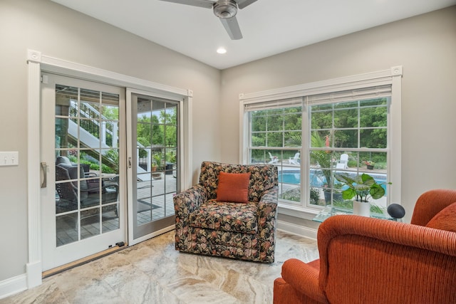 38W385 Stevens Glen Rd, Saint Charles, IL 60175 - sitting room with ceiling fan and recessed lighting