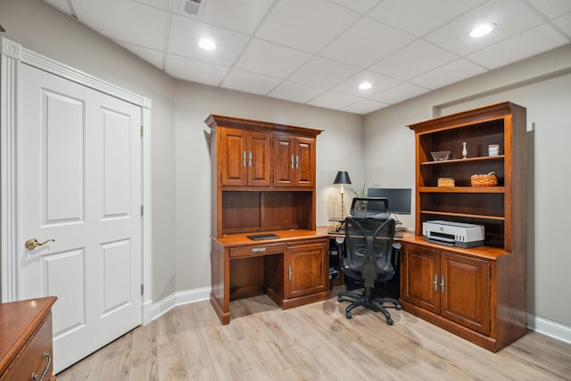 38W385 Stevens Glen Rd, Saint Charles, IL 60175 - home office with light wood-type flooring and a drop ceiling