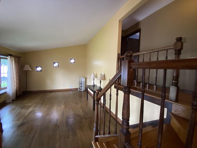 11737 S Kedvale Ave, Alsip, IL 60803 - staircase with wood finished floors and vaulted ceiling