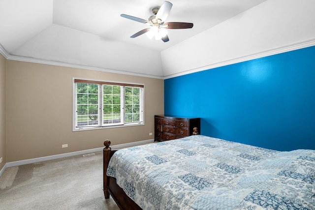 11646 Liberty Ln, Plainfield, IL 60585 - bedroom featuring vaulted ceiling, carpet floors, and a ceiling fan