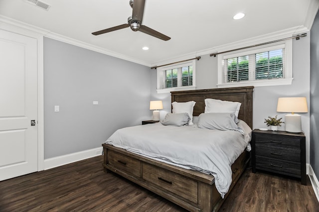 2769 N Kenmore Ave Unit 1, Chicago, IL 60614 - bedroom featuring wood finished floors, crown molding, recessed lighting, and a ceiling fan