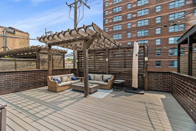 2769 N Kenmore Ave Unit 1, Chicago, IL 60614 - deck with outdoor lounge area and a pergola