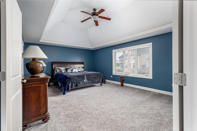 5327 Bamboo Ln, Naperville, IL 60564 - carpeted bedroom featuring ceiling fan and a raised ceiling