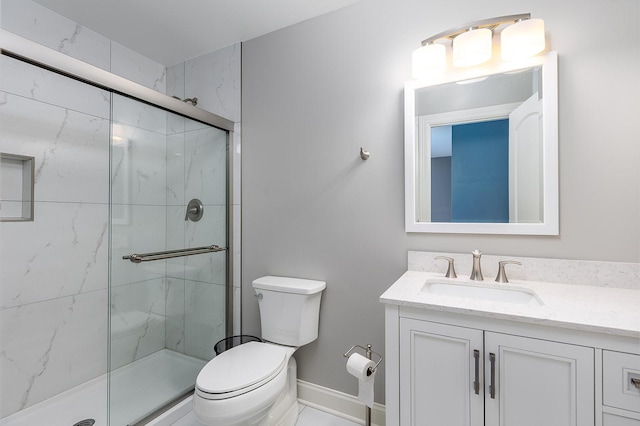 5327 Bamboo Ln, Naperville, IL 60564 - bathroom featuring vanity and a marble finish shower