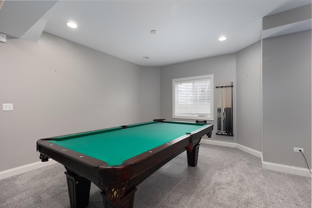 5327 Bamboo Ln, Naperville, IL 60564 - game room featuring carpet flooring, recessed lighting, and billiards