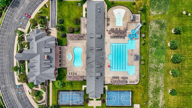 5327 Bamboo Ln, Naperville, IL 60564 - drone / aerial view of a pool area