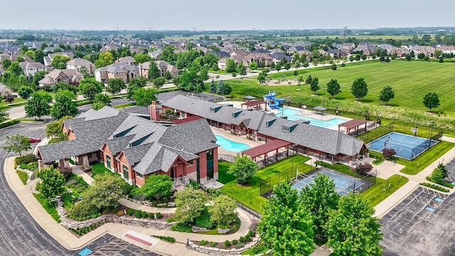 5327 Bamboo Ln, Naperville, IL 60564 - aerial perspective of suburban area with a pool area