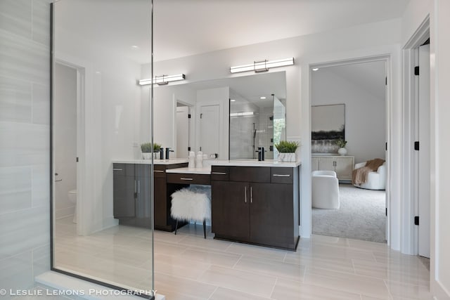 20 Pinnacle Ct, Naperville, IL 60565 - full bath with vanity, a shower stall, and tile patterned floors