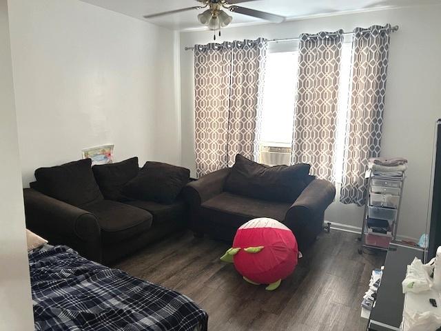 5536 S Albany Ave, Chicago, IL 60629 - living area with wood finished floors and a ceiling fan