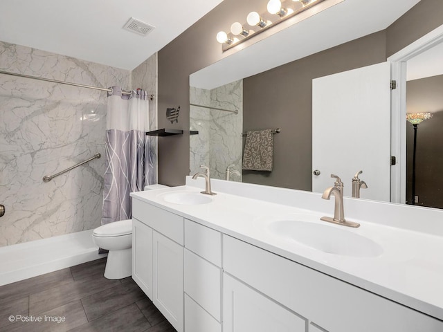 308 Ramsey Dr, Romeoville, IL 60446 - full bath featuring a marble finish shower and double vanity