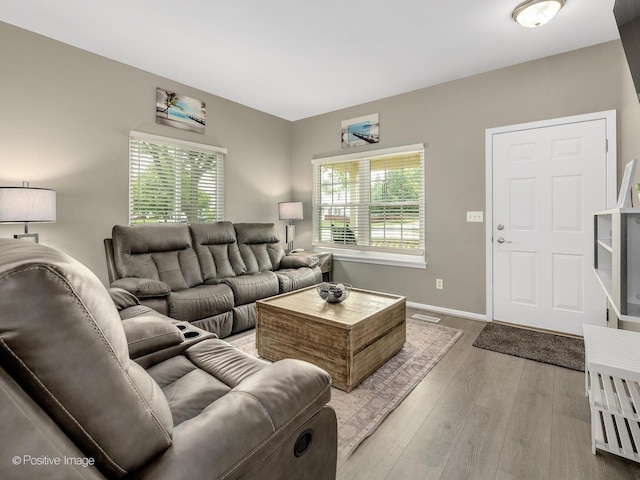 308 Ramsey Dr, Romeoville, IL 60446 - living area with wood finished floors and baseboards