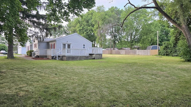 36441 N James Ct, Lake Villa, IL 60046 - view of yard featuring a wooden deck and a storage shed