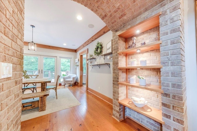 2 Timber Ridge Ln, Mansfield, IL 61854 - living area with light wood-type flooring, recessed lighting, and beam ceiling