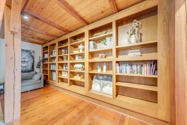 2 Timber Ridge Ln, Mansfield, IL 61854 - unfurnished room with a wood ceiling with exposed beams and hardwood / wood-style flooring