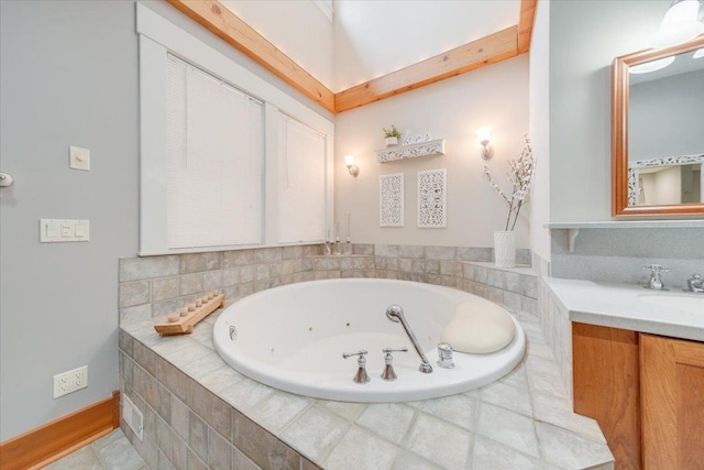 2 Timber Ridge Ln, Mansfield, IL 61854 - bathroom with a whirlpool tub and vanity