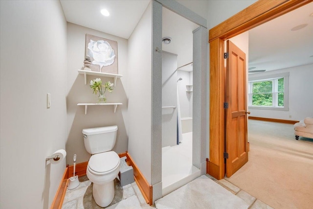 2 Timber Ridge Ln, Mansfield, IL 61854 - bathroom featuring a shower stall and toilet