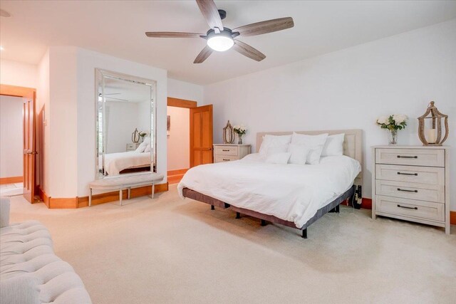 2 Timber Ridge Ln, Mansfield, IL 61854 - bedroom with light carpet and ceiling fan