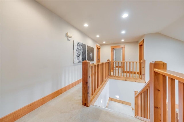 2 Timber Ridge Ln, Mansfield, IL 61854 - corridor featuring an upstairs landing, recessed lighting, and carpet floors