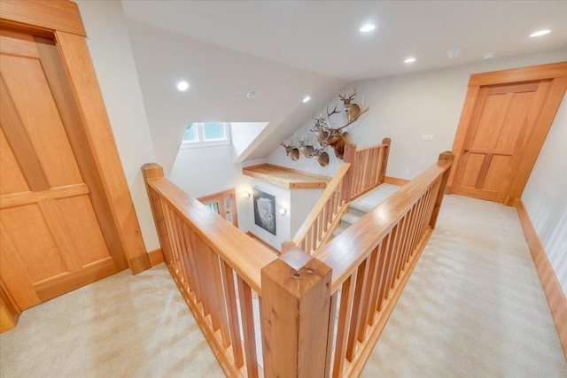 2 Timber Ridge Ln, Mansfield, IL 61854 - staircase featuring carpet floors and recessed lighting