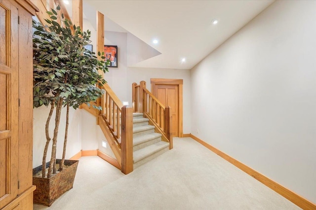 2 Timber Ridge Ln, Mansfield, IL 61854 - stairs featuring carpet and recessed lighting