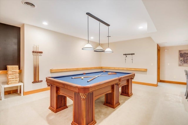 2 Timber Ridge Ln, Mansfield, IL 61854 - rec room featuring light colored carpet, recessed lighting, and pool table