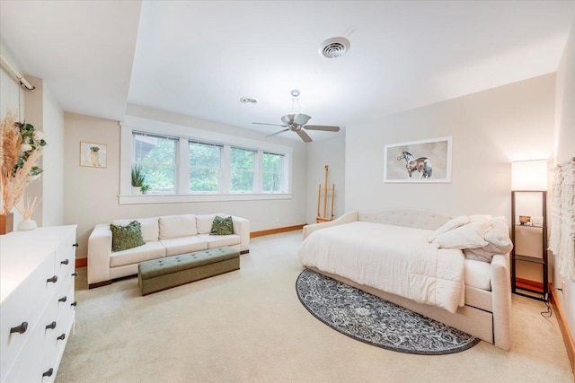 2 Timber Ridge Ln, Mansfield, IL 61854 - bedroom with light carpet and a ceiling fan