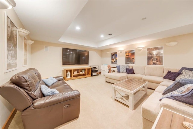 2 Timber Ridge Ln, Mansfield, IL 61854 - living area with light colored carpet, recessed lighting, and a raised ceiling