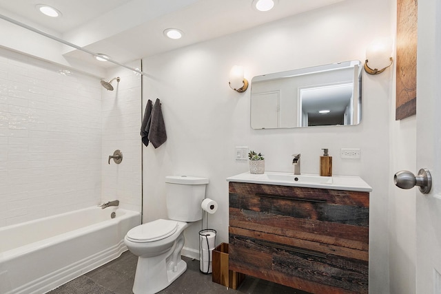 2648 Central Dr Unit Gn, Flossmoor, IL 60422 - bathroom with vanity,  shower combination, recessed lighting, and tile patterned floors