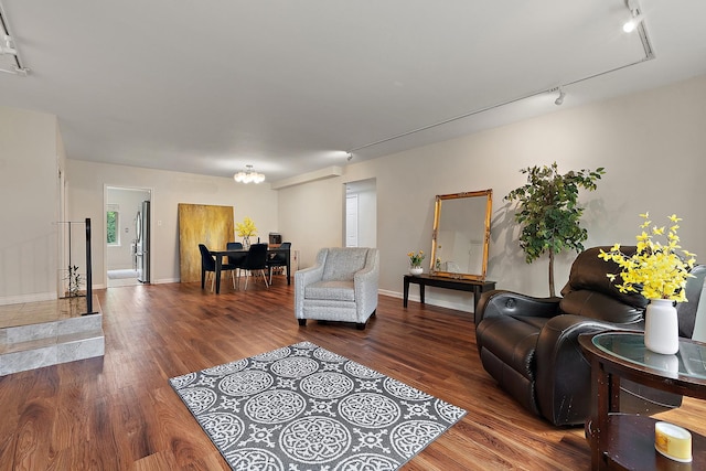 2648 Central Dr Unit Gn, Flossmoor, IL 60422 - living area featuring rail lighting and wood finished floors