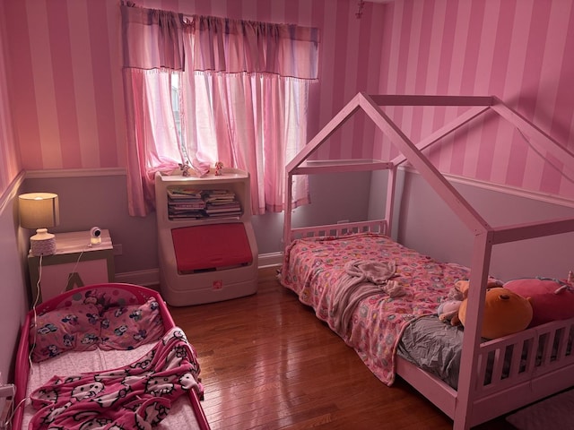 2109 Gray Hawk Dr, Plainfield, IL 60586 - bedroom with wallpapered walls and hardwood / wood-style flooring