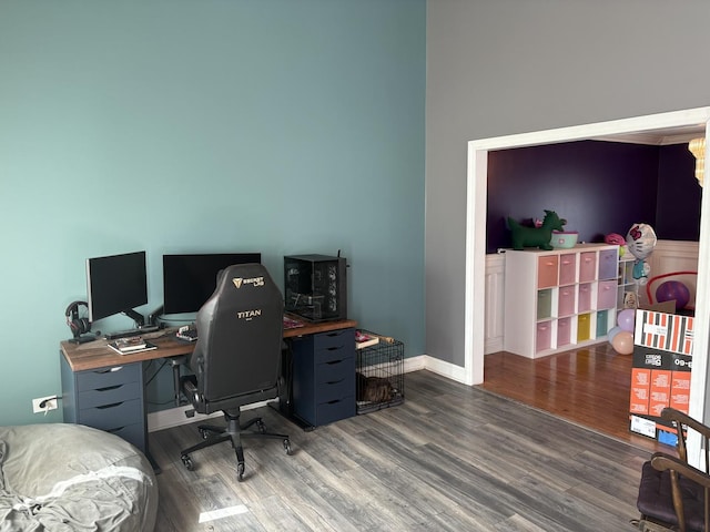 2109 Gray Hawk Dr, Plainfield, IL 60586 - office area featuring wood finished floors and baseboards