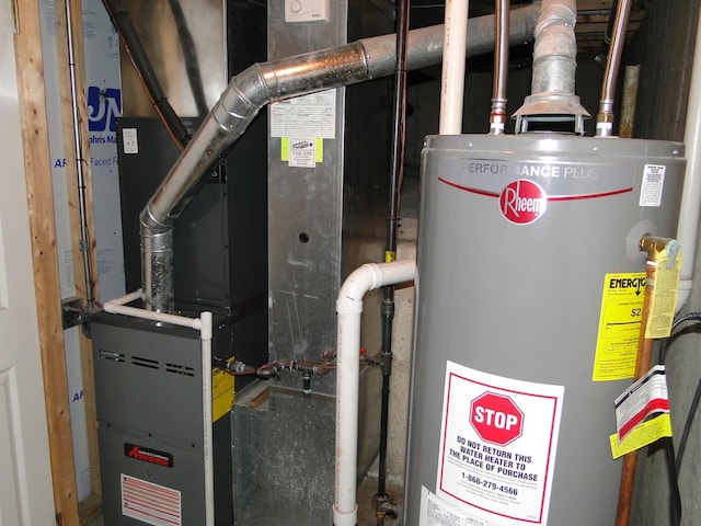 2109 Gray Hawk Dr, Plainfield, IL 60586 - utility room with gas water heater and heating unit