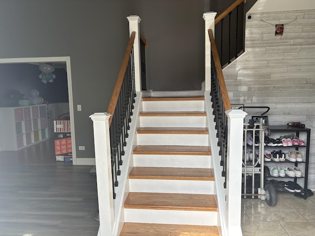 2109 Gray Hawk Dr, Plainfield, IL 60586 - stairs featuring wood finished floors