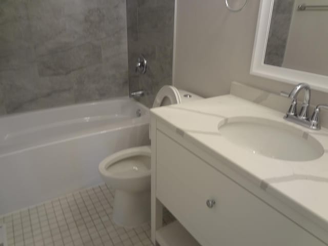 9802 Gallek Rd, Fox River Grove, IL 60021 - bathroom with vanity, tub / shower combination, and tile patterned floors