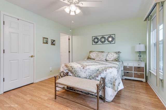 13832 S Balsam Ln Unit B, Plainfield, IL 60544 - bedroom with wood finished floors, multiple windows, and ceiling fan