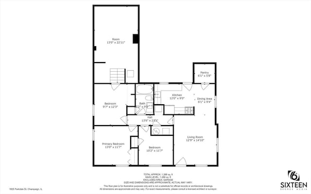 1825 Parkdale Dr, Champaign, IL 61821 - view of room layout