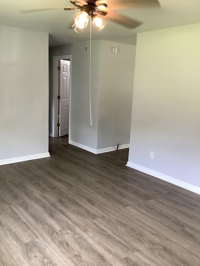 6643 S 13370e Rd, Pembroke Twp, IL 60958 - empty room with ceiling fan and dark wood finished floors