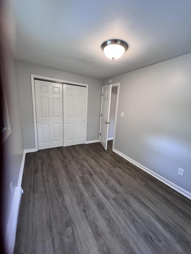 6643 S 13370e Rd, Pembroke Twp, IL 60958 - unfurnished bedroom with dark wood-style floors and a closet