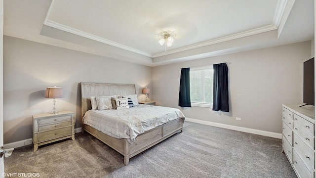 14948 S Preserve Dr, Lockport, IL 60441 - bedroom with crown molding, a tray ceiling, and carpet floors
