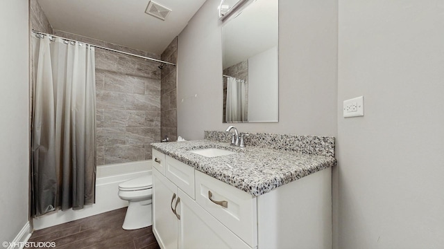 14948 S Preserve Dr, Lockport, IL 60441 - bathroom with vanity, wood finished floors, and shower / bathtub combination with curtain