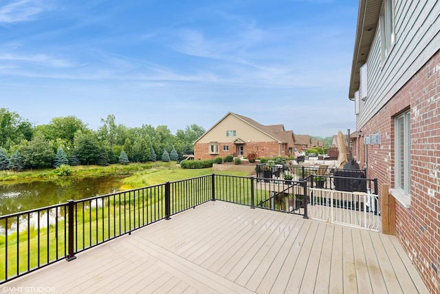 14948 S Preserve Dr, Lockport, IL 60441 - wooden deck featuring a water view and a yard