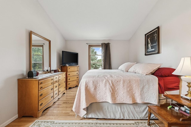 307 Valley Rd, North Aurora, IL 60542 - bedroom featuring vaulted ceiling and light wood finished floors