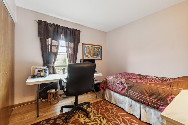 307 Valley Rd, North Aurora, IL 60542 - bedroom with wood finished floors, a closet, and a desk